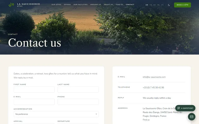La Saucisserie Gîtes — New site · /contact