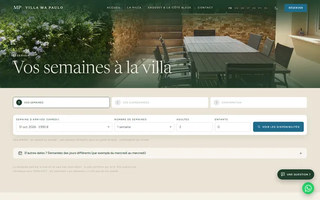 Villa Ma Paulo — New site · /reserver