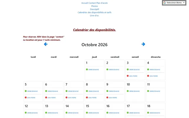 Villa Ma Paulo — Old site · /calendrier