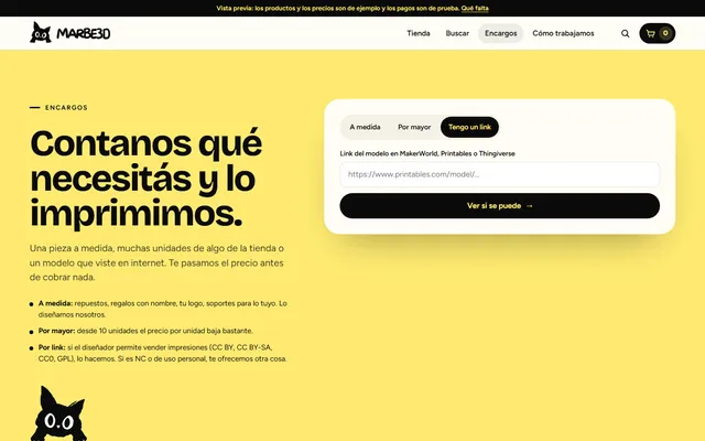 MARBE3D — Nouveau site · /encargo