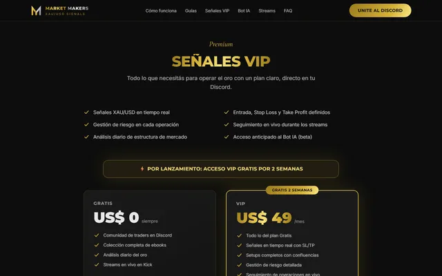 Market Makers — New site · Señales VIP