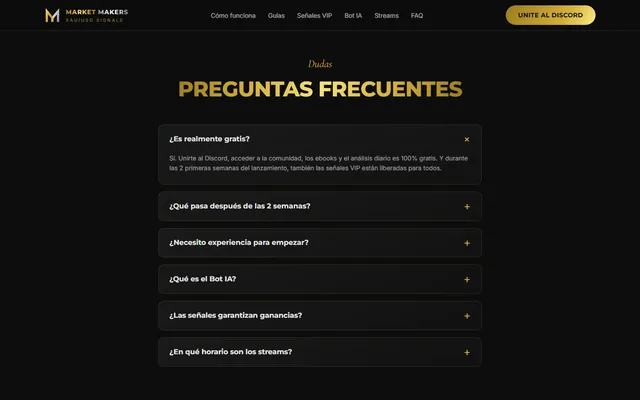 Market Makers — New site · FAQ
