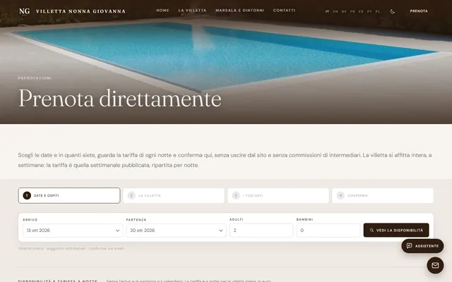 Villetta Nonna Giovanna — New site · /prenota