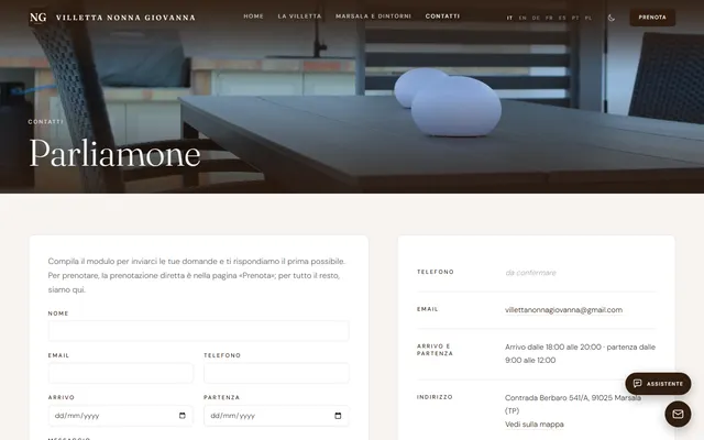 Villetta Nonna Giovanna — New site · /contatti