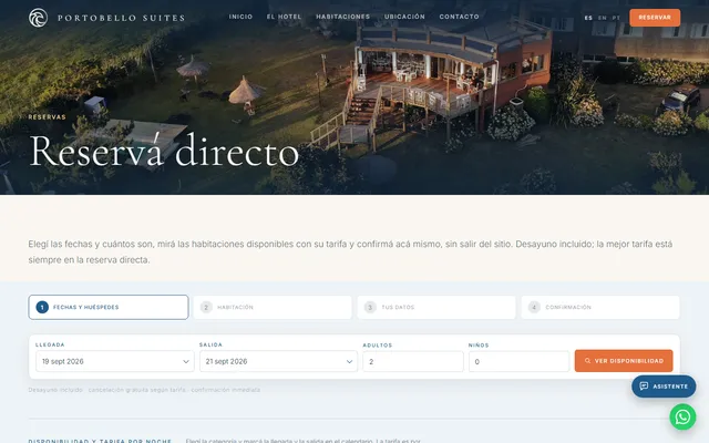Portobello Suites — Web nueva · /reservas