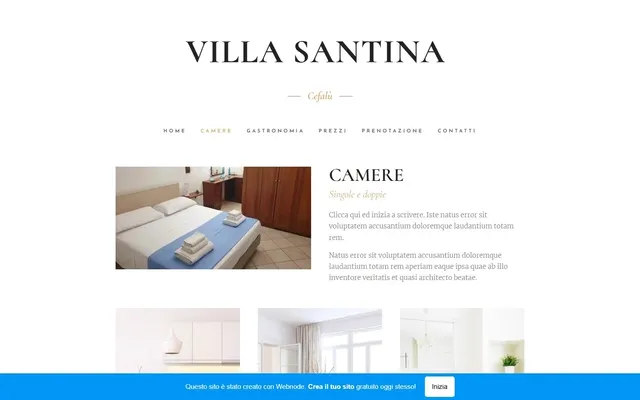 Villa Santina — Site antigo · /camere