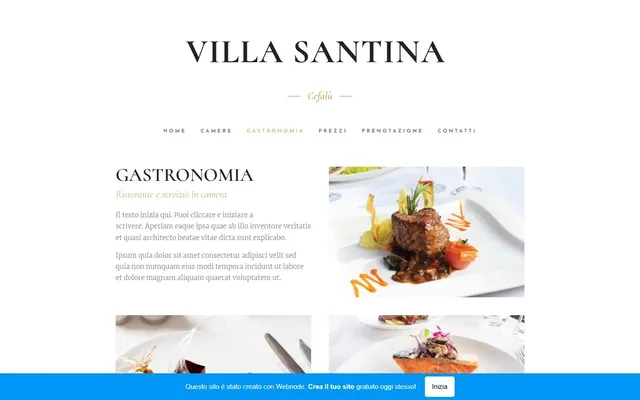 Villa Santina — Site antigo · /gastronomia
