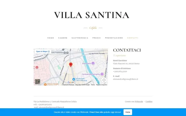Villa Santina — Site antigo · /contatti