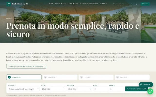 Trullo & Lamia Meraki — New site · /prenota