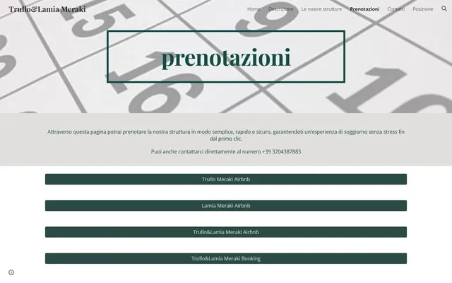 Trullo & Lamia Meraki — Old site · Prenotazioni