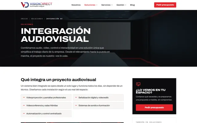 Vision Direct — Web nueva · /soluciones/integracion-audiovisual/
