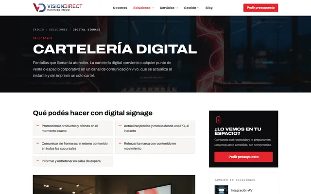 Vision Direct — Web nueva · /soluciones/carteleria-digital/