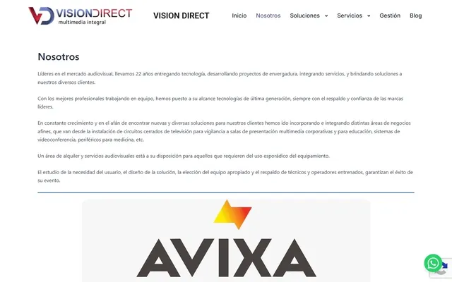 Vision Direct — Web vieja · /nosotros